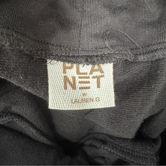 Planet by Lauren G French Terry Luxury Sweatpants Black - Picture 13 of 16